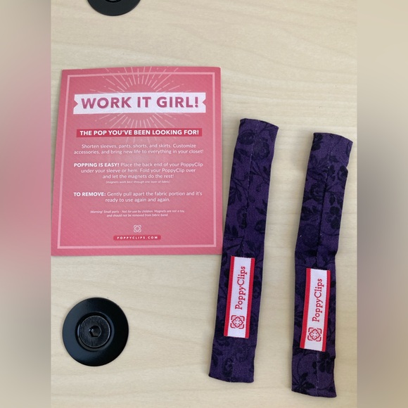 Purple and Black Floral Poppy Clips - Picture 3 of 3